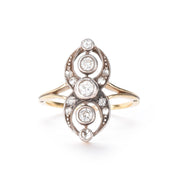 Edwardian 14K and 10K Two-Tone Gold European-Cut Diamond Ring