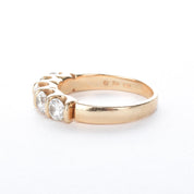 14K Gold 5 Stone Bar-Set 1.28CT Diamond Band