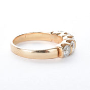 14K Gold 5 Stone Bar-Set 1.28CT Diamond Band