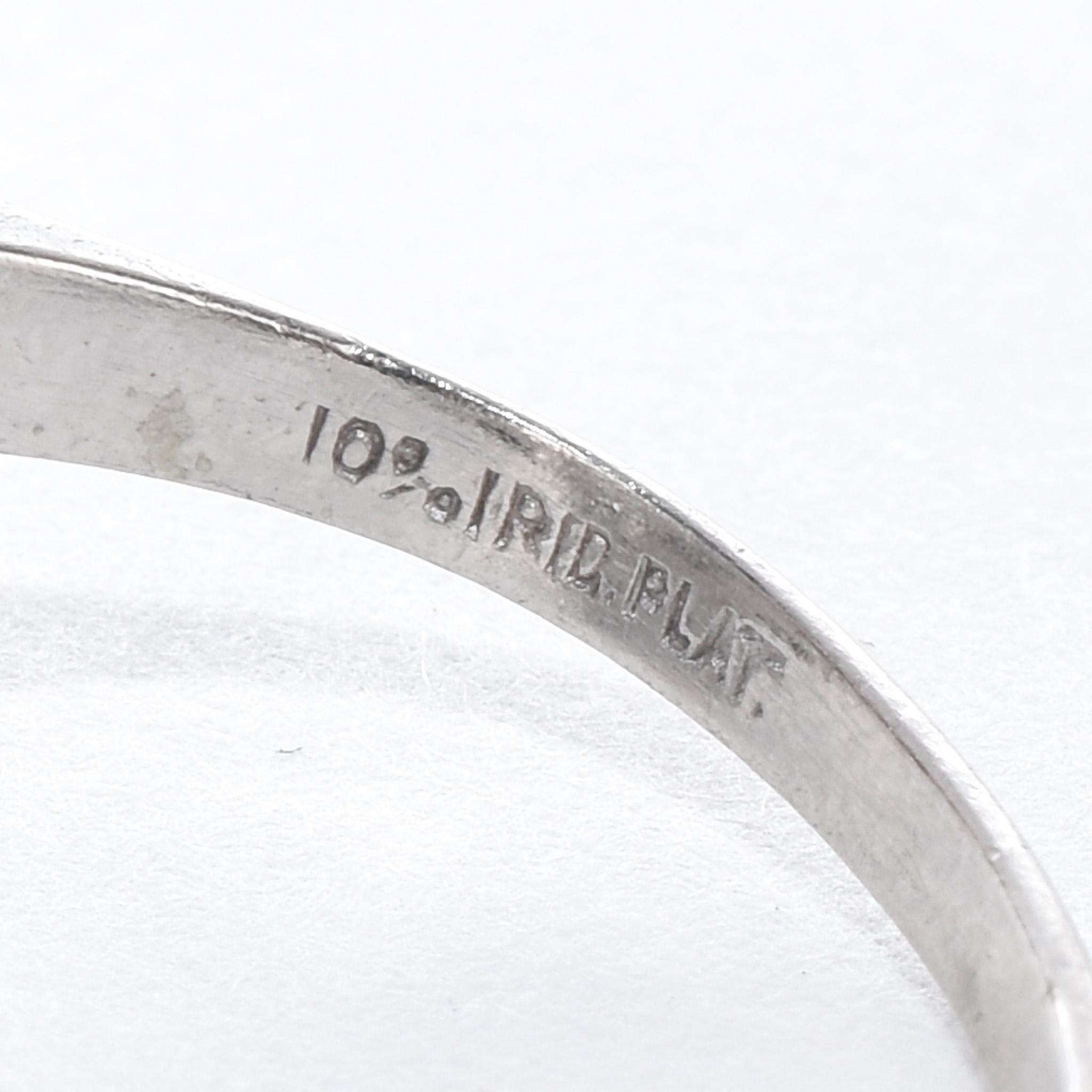 Art Deco Platinum and Diamond Halo Shield Ring