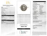 Art Deco Platinum and Diamond Halo Shield Ring