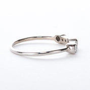 14K White Gold Multi-Diamond Bezel-Set Engagement Ring