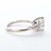 14K White Gold Pear-Cut Natural Diamond Engagement Ring