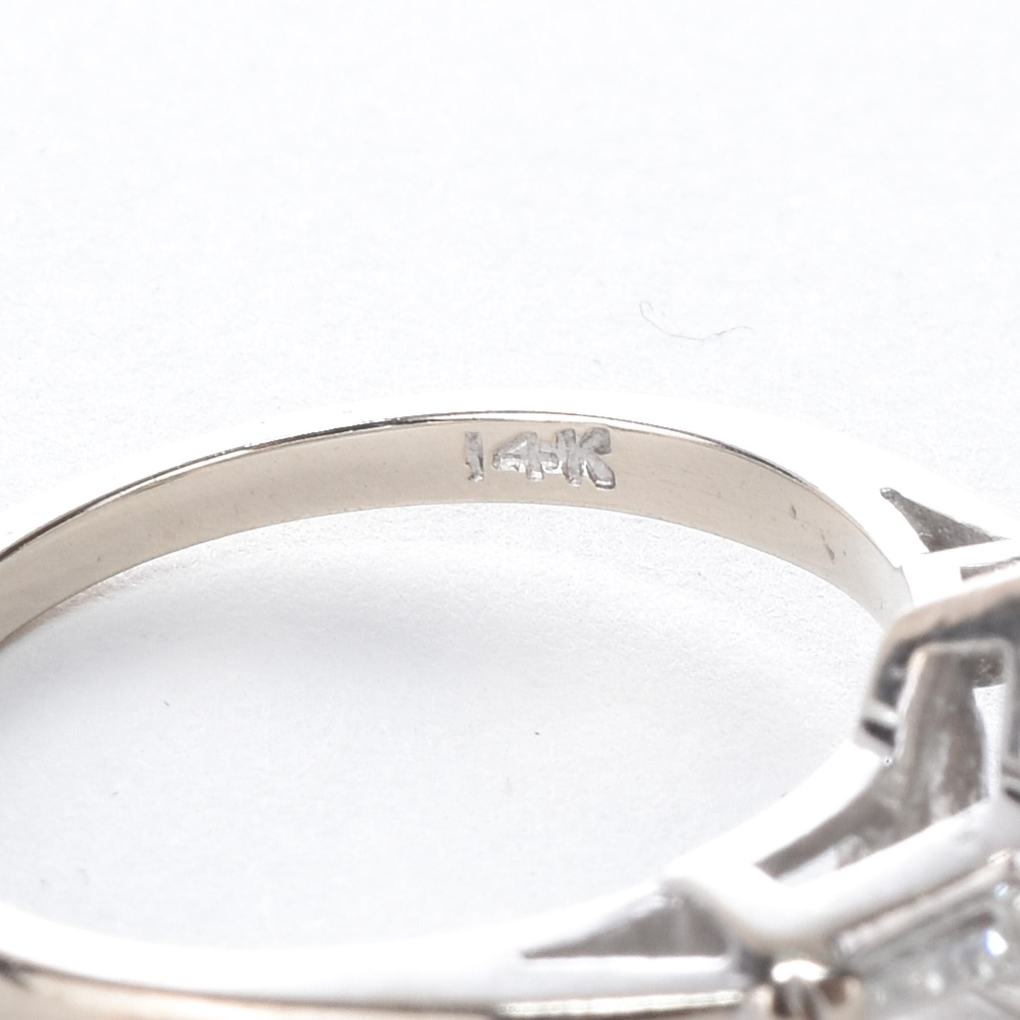 14K White Gold Pear-Cut Natural Diamond Engagement Ring