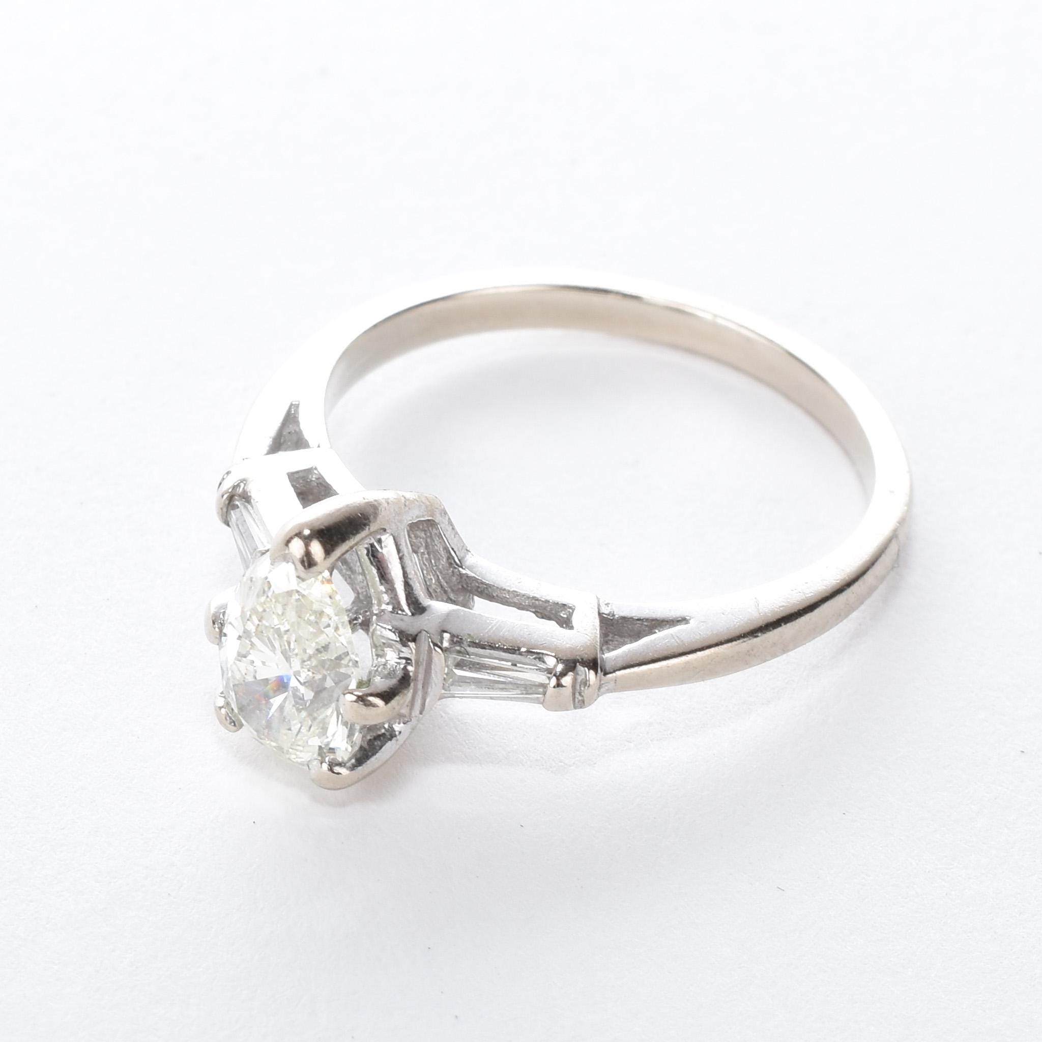 14K White Gold Pear-Cut Natural Diamond Engagement Ring