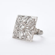 Antique 14K Gold and Old European Cut Diamond Art Deco Ring