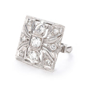 Antique 14K Gold and Old European Cut Diamond Art Deco Ring