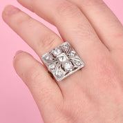 Antique 14K Gold and Old European Cut Diamond Art Deco Ring