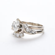 1980's 14K Gold Natural Marquise Diamond Engagement Ring
