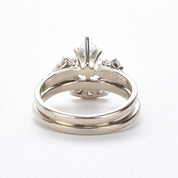 1980's 14K Gold Natural Marquise Diamond Engagement Ring