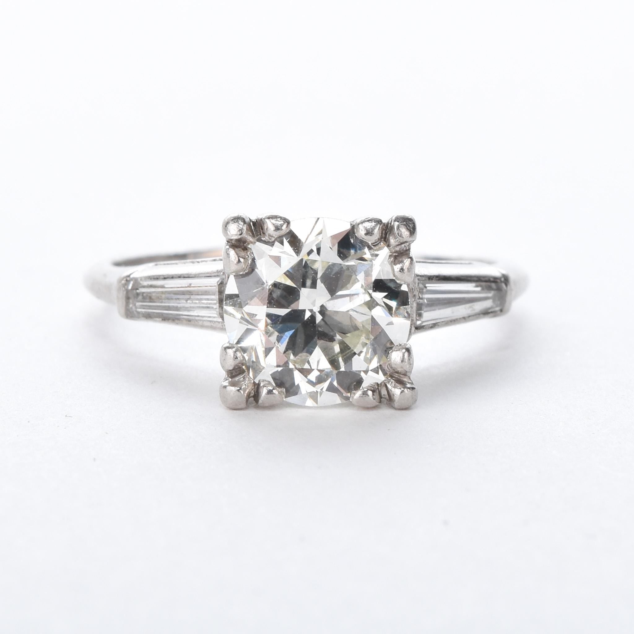 Platinum 1.80 CT Natural Diamond Engagement Ring