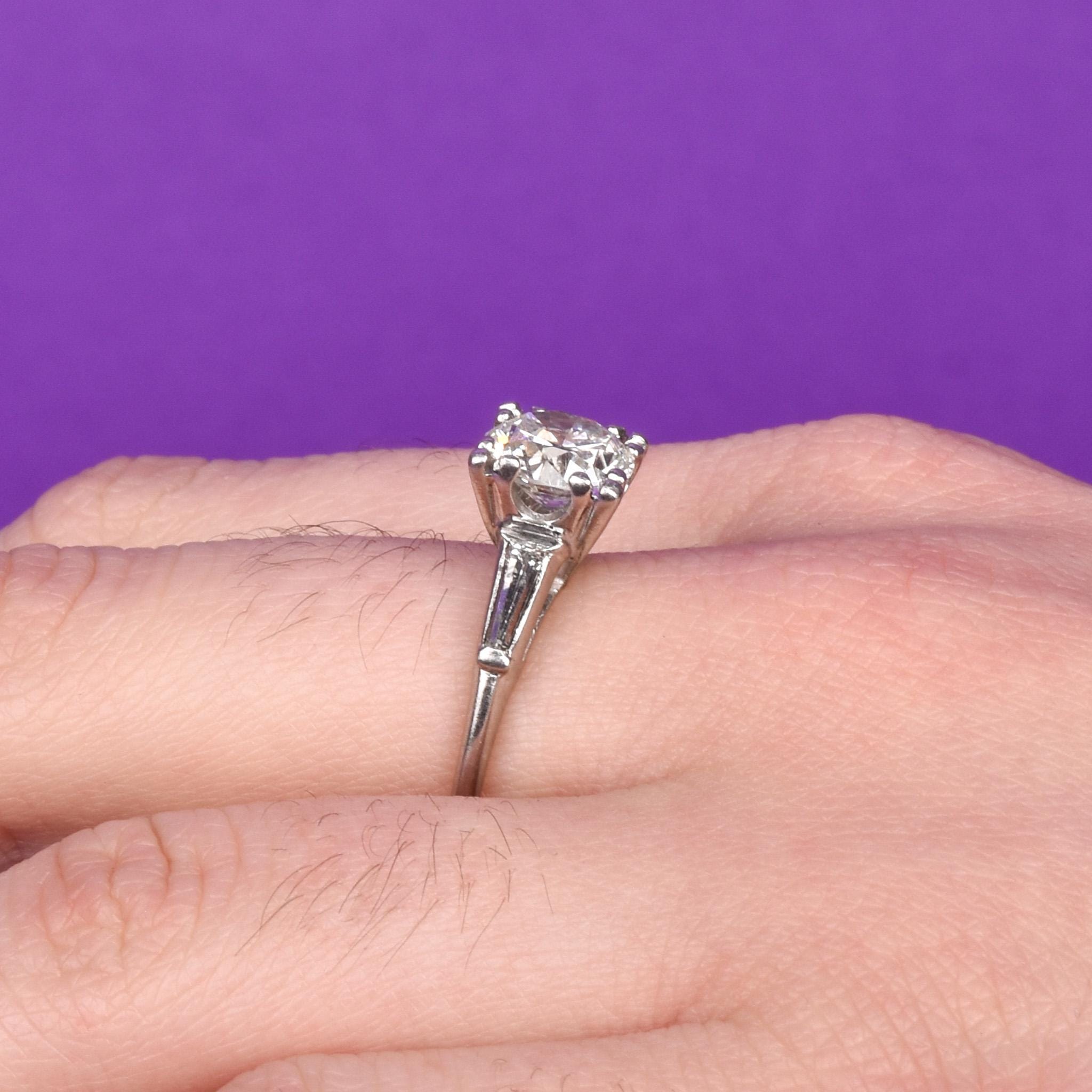Platinum 1.80 CT Natural Diamond Engagement Ring