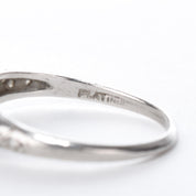 Platinum Natural .70 CT Round Cut Carved Engagement Ring