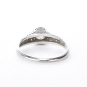 Platinum Natural .70 CT Round Cut Carved Engagement Ring
