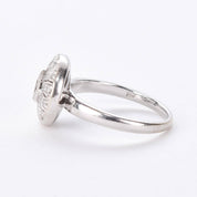 18K White Gold Cluster Diamond Art Deco Ring