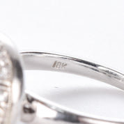 18K White Gold Cluster Diamond Art Deco Ring