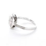 14K White Gold Diamond Cluster Halo Ring
