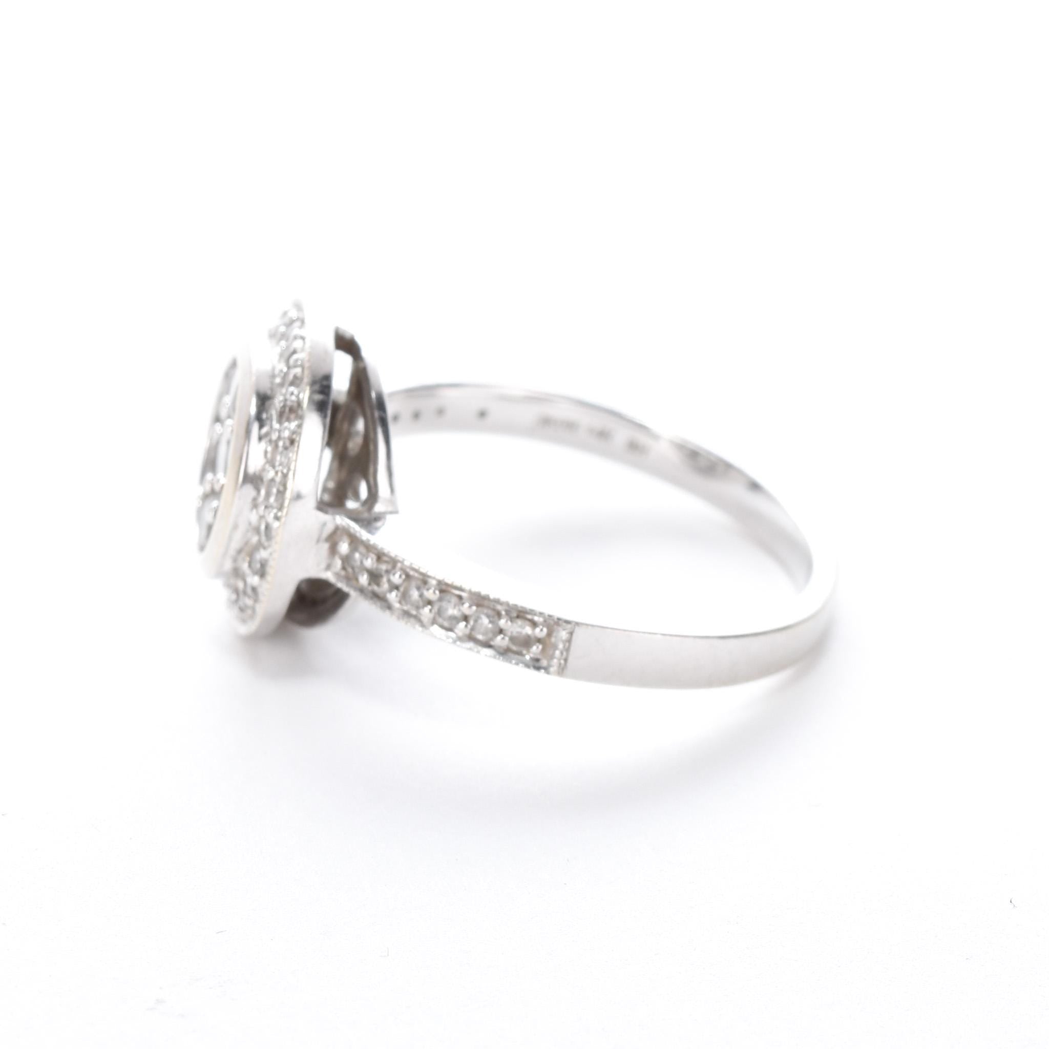14K White Gold Diamond Cluster Halo Ring