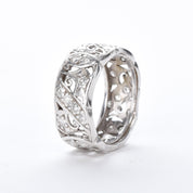 Platinum Thirty-Two Diamond Carved Eternity Band