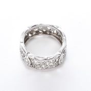Platinum Thirty-Two Diamond Carved Eternity Band