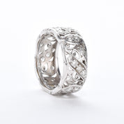 Platinum Thirty-Two Diamond Carved Eternity Band