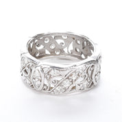 Platinum Thirty-Two Diamond Carved Eternity Band