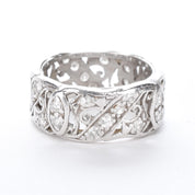Platinum Thirty-Two Diamond Carved Eternity Band