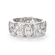 Platinum Thirty-Two Diamond Carved Eternity Band