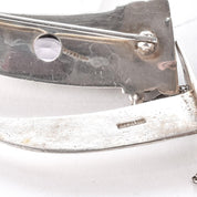 Silver Dagger Brooch with Amethyst, Moonstone, and Mother of Pearl