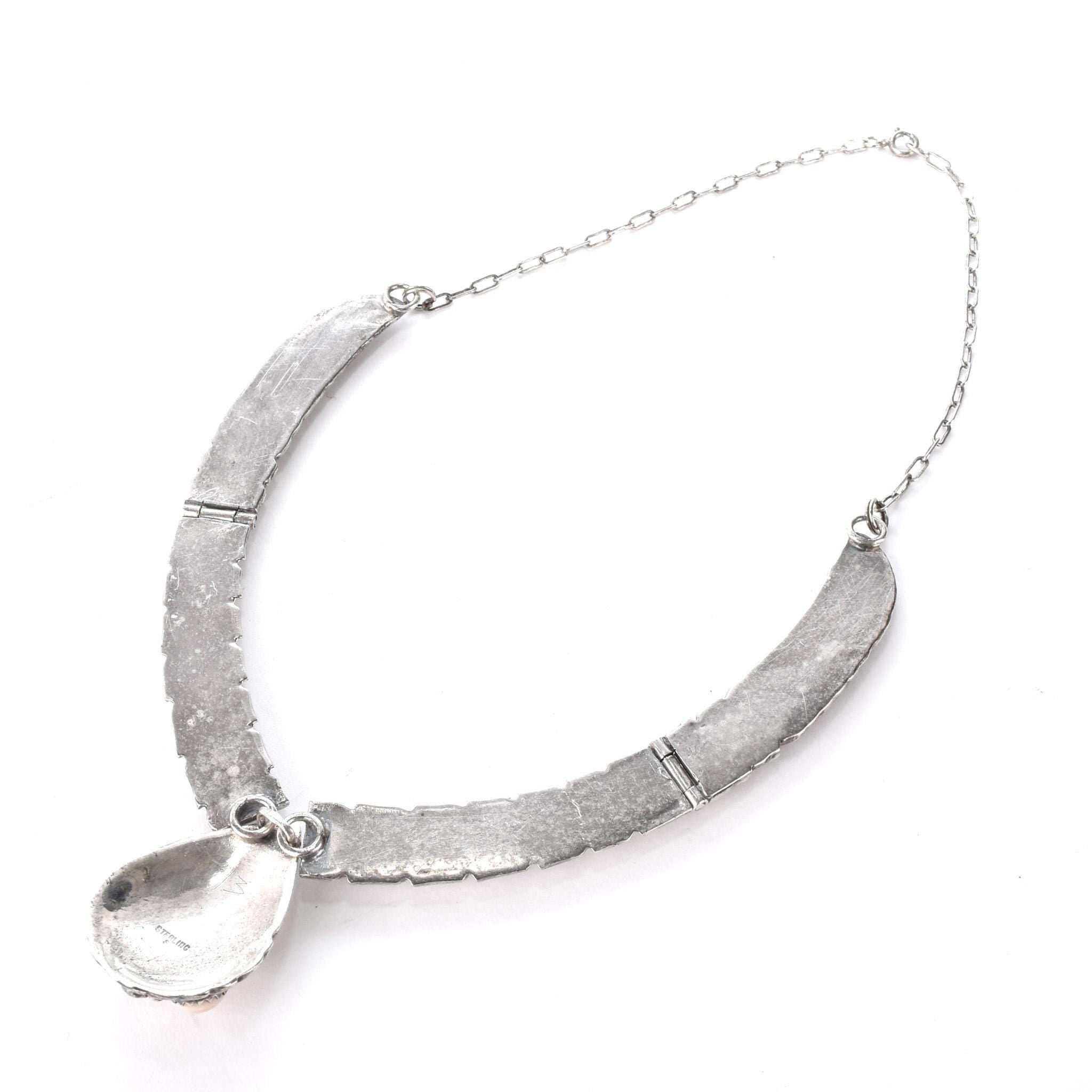 Navajo Sterling Silver and Pink Mother of Pearl Necklace