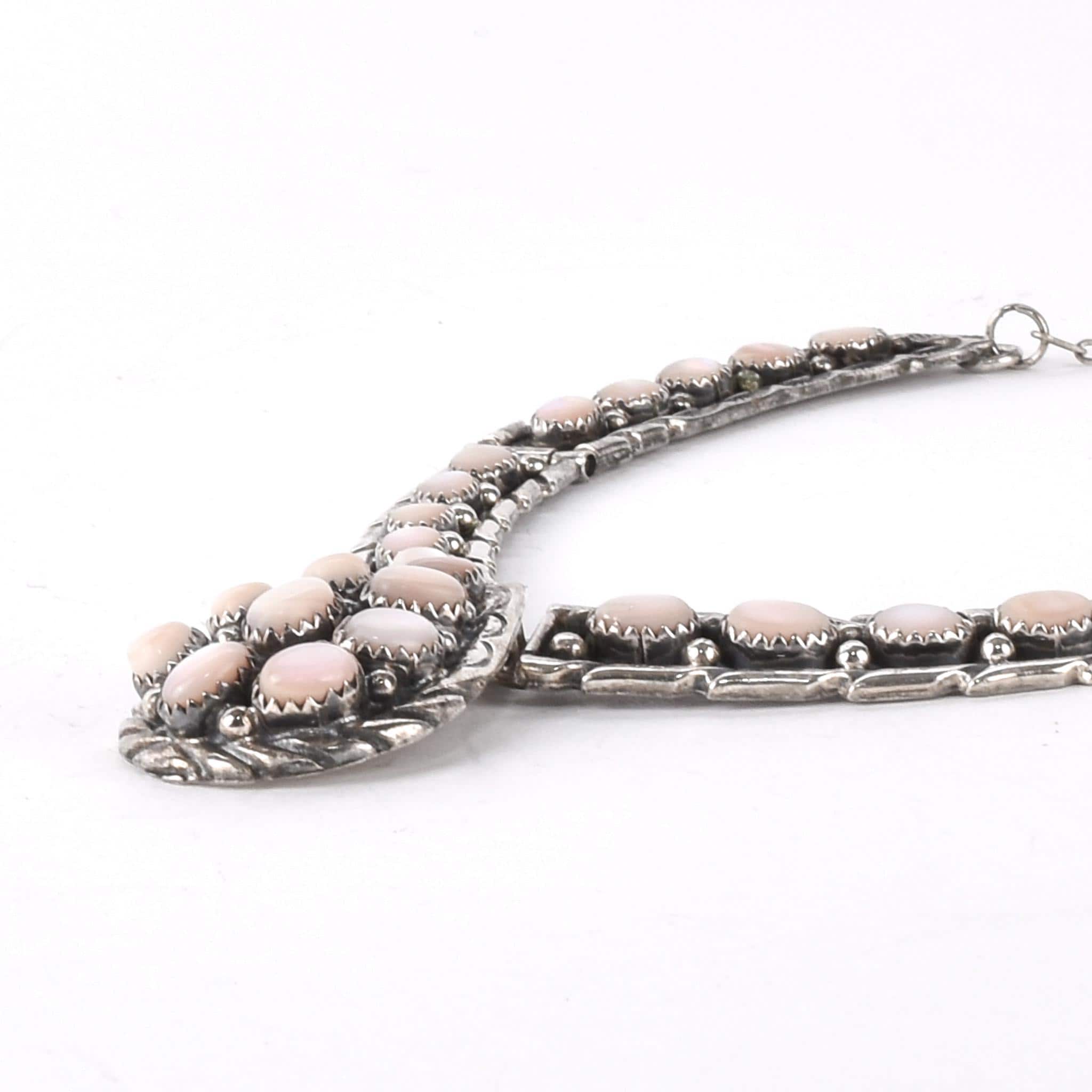 Navajo Sterling Silver and Pink Mother of Pearl Necklace