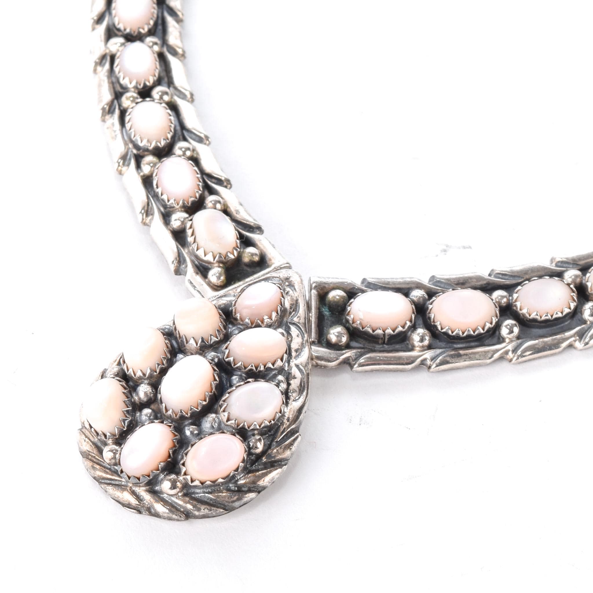 Navajo Sterling Silver and Pink Mother of Pearl Necklace