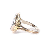 Vintage 14K Two-Tone White Gold Bloodstone Signet Ring, Size 3 1/4