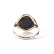 Vintage 14K Two-Tone White Gold Bloodstone Signet Ring, Size 3 1/4