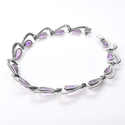 Antonia Pineda 970 Silver and Amethyst Cabochon Modernist Choker Necklace