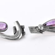 Antonia Pineda 970 Silver and Amethyst Cabochon Modernist Choker Necklace