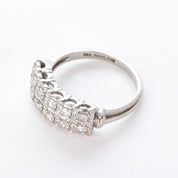 14K White Gold Two-Row Natural Diamond Band