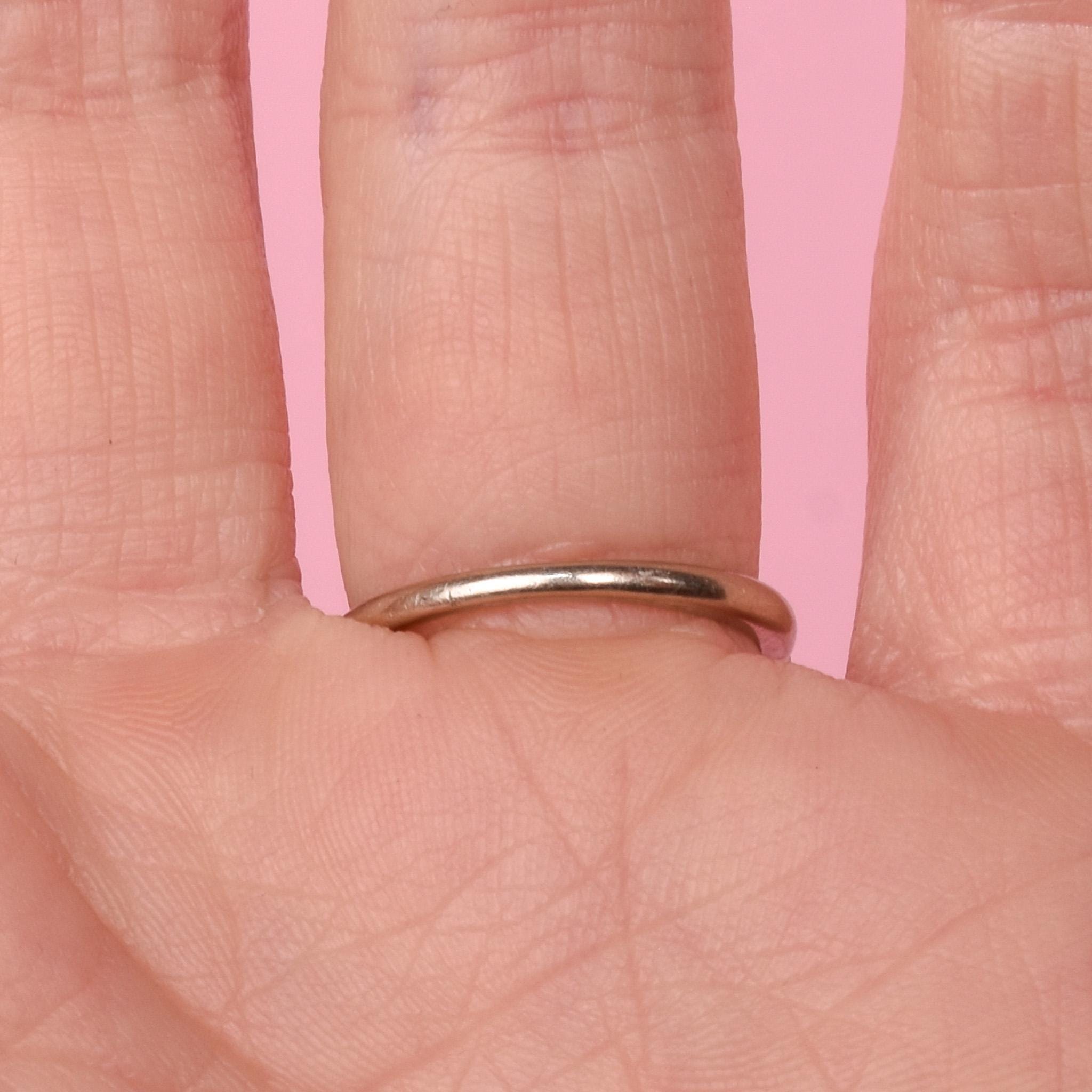 14K White Gold Two-Row Natural Diamond Band