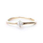 14K Gold Solitaire Natural Diamond Bypass Engagement Ring