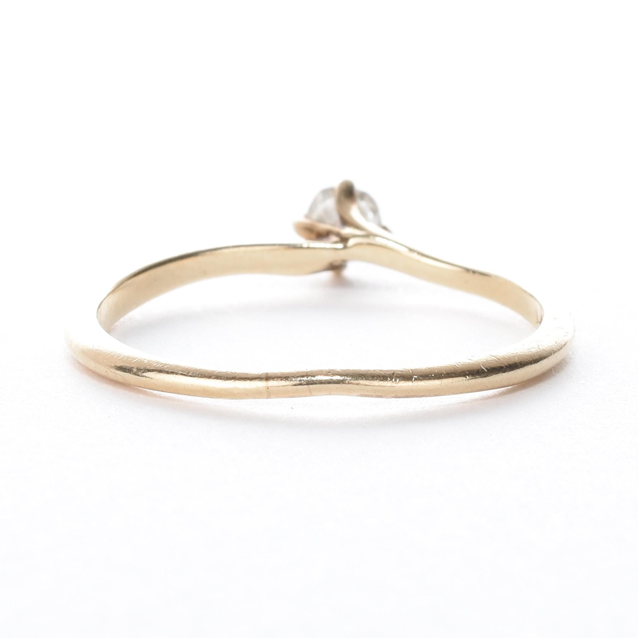 14K Gold Solitaire Natural Diamond Bypass Engagement Ring