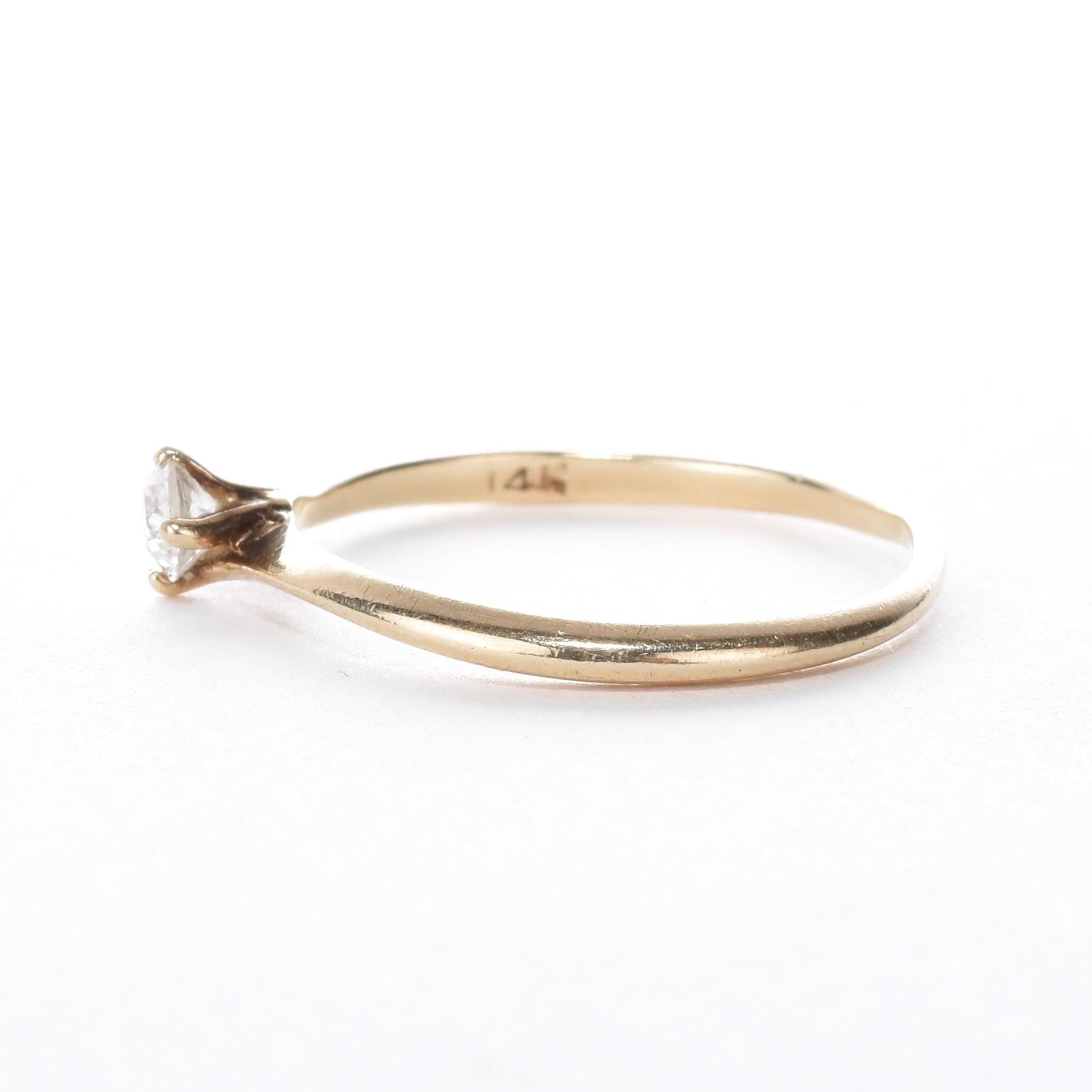 14K Gold Solitaire Natural Diamond Bypass Engagement Ring