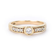 14K Gold Bezel-Set Multi-Diamond Engagement Ring