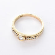 14K Gold Bezel-Set Multi-Diamond Engagement Ring