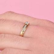 14K Gold Bezel-Set Multi-Diamond Engagement Ring