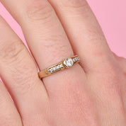 14K Gold Bezel-Set Multi-Diamond Engagement Ring