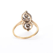 Edwardian 14K and 10K Two-Tone Gold European-Cut Diamond Ring