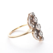 Edwardian 14K and 10K Two-Tone Gold European-Cut Diamond Ring