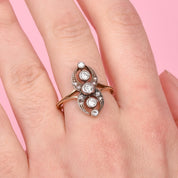 Edwardian 14K and 10K Two-Tone Gold European-Cut Diamond Ring