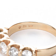 14K Gold 5 Stone Bar-Set 1.28CT Diamond Band