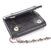 1996 Chrome Hearts Three-Fold Cross Button Wallet with 24" Silver Cross-ball Wallet Chain